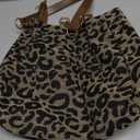 leopard cheetah print tote shoulder bag, canvas animal print chain handbag with zipper, y2k trendy fun everyday tote purses gifts for women