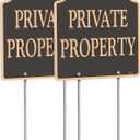 Large (2 Pack) 12x12 Inch Private Property Yard Sign, Reflective, Aluminum, Metal, Weatherproof Up to 7 Years Outdoor, Includes Stakes for Easy Mounting