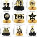 9PCS 40th Birthday Decorations 40th Birthday Centerpieces for Tables Decorations Vintage 1986 Honeycomb Table Topper Back in 1986 40th Birthday Decorations for Men and Woman 40 Years Birthday Party