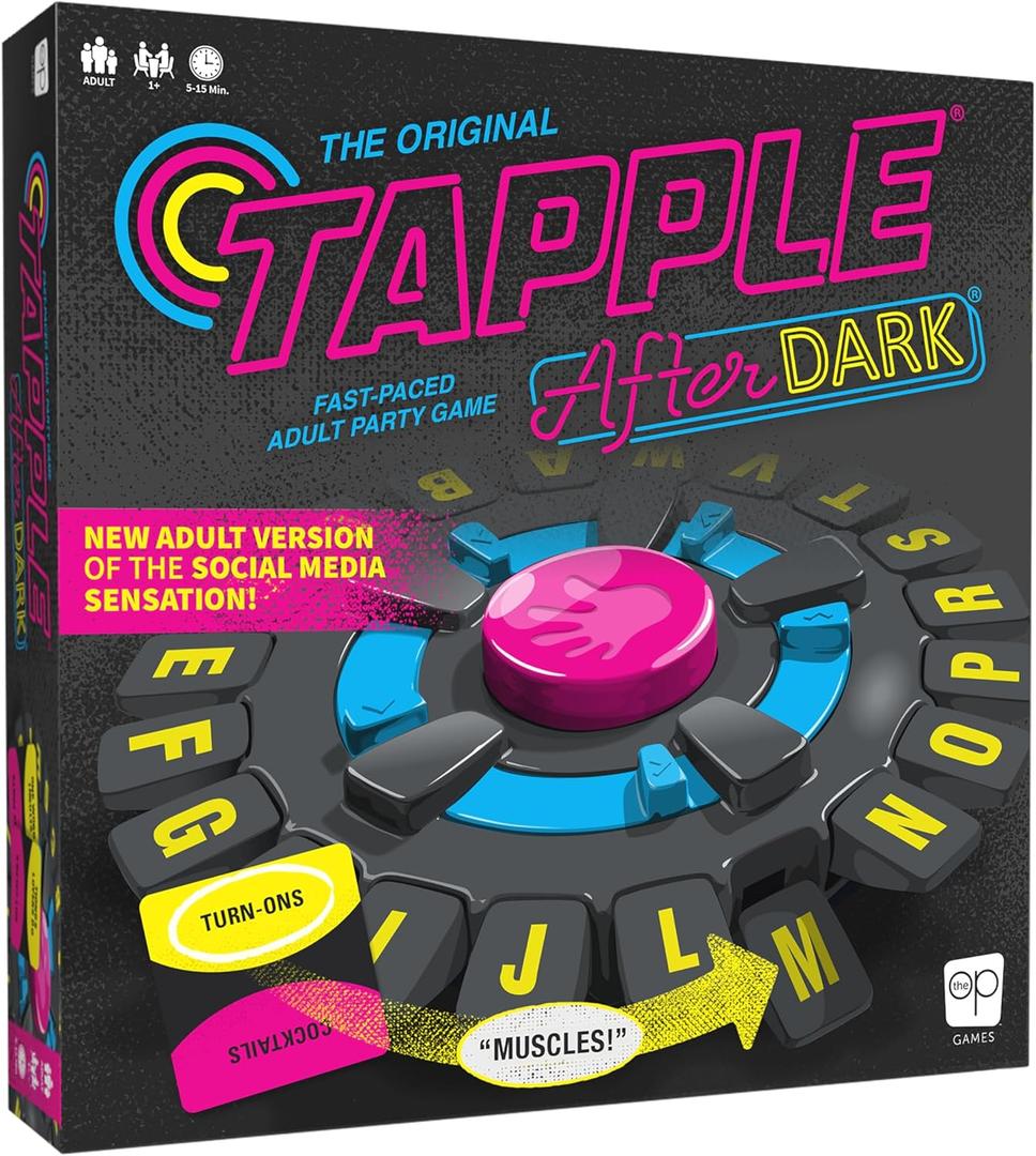 Tapple: After Dark Word Game, Fast-Paced Board Game for Ages 17+, Pick a Category, Tap a Letter, Shout an Answer, and Race Against The Timer to be The Last Player, Great Party Game for 1+ players