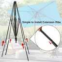 Blissun Rectangular Patio Umbrella, Table Market Umbrella with Tilt and Crank, Outdoor Umbrella for Garden, Deck, Backyard, Pool and Beach