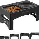 Elevated Slow Feeder Dog Bowls, Adjustable Raised Dog Bowl with No-Spill Water Bowl, Non-Slip Stand for Large, Medium, Small Dogs - 4 Heights: 3.7", 8.5", 10.1", 11.7" - Black