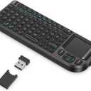 Mini Keyboard with Touchpad, Mini Bluetooth Keyboard, 2.4G Ultra-Thin Handheld Wireless Portable, Suitable for PC/Tablet/TV/Smartphone, Suitable for Travel, Office and Home UseRechargeable