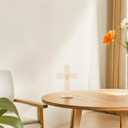 Garneck 10pcs Wooden Crosses for Crafts 6.6inch Unfinished Standing Crosses with Bases Tabletop Small Religious Crucifix Ornaments Catholic Baptism Centerpiece DIY Craft Supplies