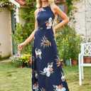 STYLEWORD Women's Summer Floral Halter Maxi Dress Vacation Semi Formal 2026. XS Size