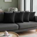 Black Throw Pillow Covers 18 x 18 Set of 4, Cute Boho Throw Pillow Cover for Couch/Bed, Decorative Pillows Covers for Sofa/Bed, Accent Pillow Covers for Living Room, Rustic/Home/Room Decor