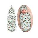 Cute Mallard Duck Baby Stuff Swaddle Blanket with Beanie Set, Soft Baby Swaddle Sack Newborn Receiving Blanket for Girls Boys, 0-6 Months