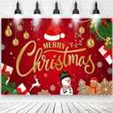 5.9 ft x 3.94 ft Merry Christmas Backdrop for Photography, Christmas Backdrop Winter Snow Scene Xmas Tree Background Family Holiday Party Decor Photo Banner Props