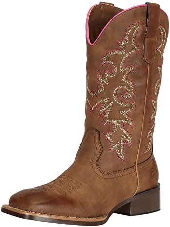 J's.o.l.e Fashion Cowboy Boots For Women Square Toe Wide Mid Calf Western Cowgirl Boots