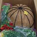 Hananona 2 Set Artificial Outdoor Flowers with Hanging Basket, 2 Hanging Planters with 24 Pcs Flowers for Spring Summer Front Porch Garden Patio Home Decor (2, Red, Purple, Yellow, Rose Red