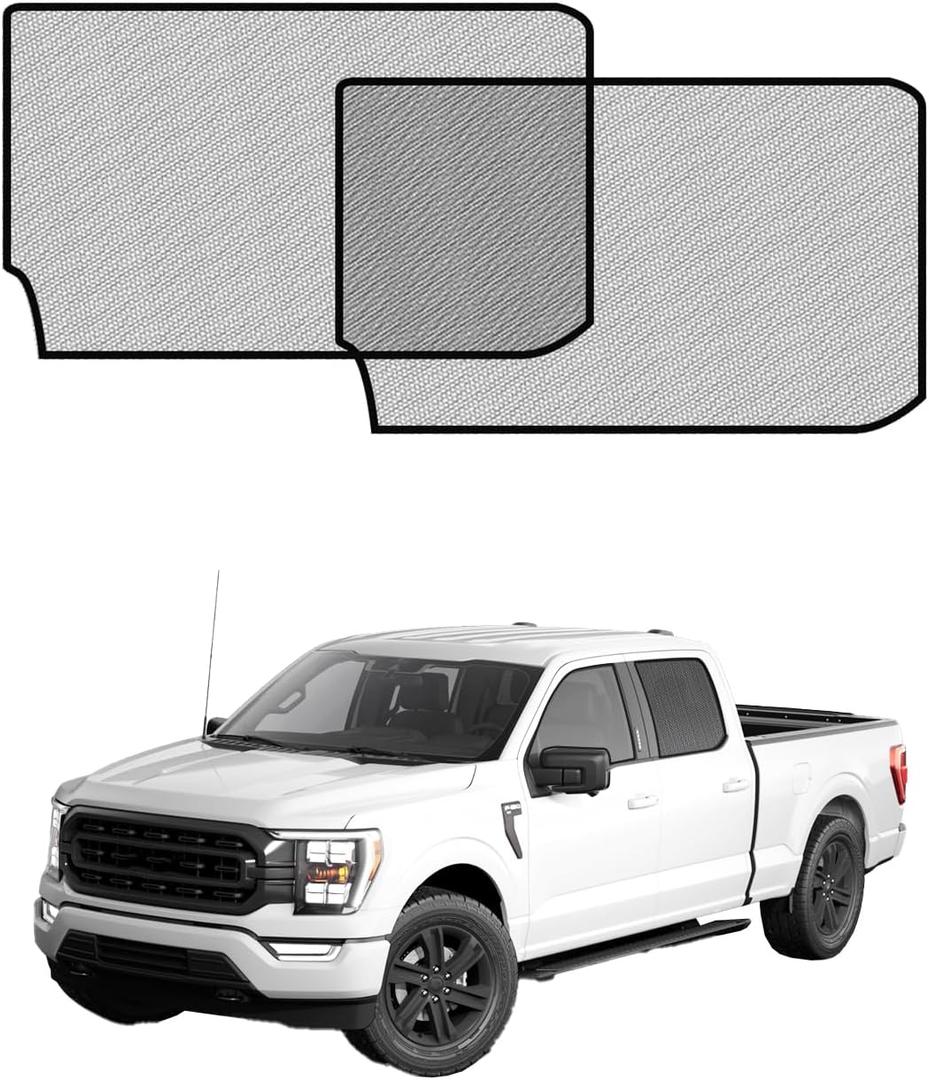 Car Window Shades for Ford F-150 (20212025), 2-Pack Rear Window Sun Shades for Baby Breathable Mesh, UV & Heat Blocker, Privacy Protection for Camping, Travel, Sleep & Nursing