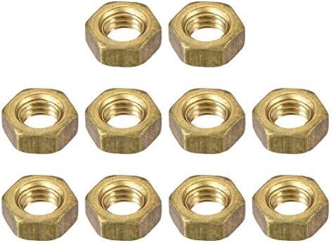 10 PCS M6-1 Brass Hex Nuts, Metric Coarse Thread Hexagon Nut,ISO 4032, Class 4.8 Screw Bolt Fasteners, Hardware Lock Nut(H52 Brass)