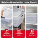 Rubbermaid Cleverstore 95 Qt Clear Storage Bins with Latching Lids, 4-Pack, Stackable, BPA-Free, Made in USA, Clear/Black