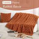 Faux Fur Rabbit Throw Blanket,Super Soft Plush Thick Warm Blanket,Fuzzy Luxury Plush Decorative Blanket for Couch Bed Sofa-Burnt Orange(60 * 90inch)