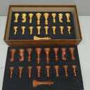 AMEROUS High Polymer Weighted Chess Pieces with 4.25'' King - 2 Extra Queens - Gift Package, Standard Tournament Chessmen for Chess Board or Replacement of Missing Pieces (Chess Pieces Only)