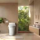 SmartBidet SB-2400 Advanced Electric Smart Bidet Slim Profile Seat in Round White with Remote Control, LED Night Light, Stainless Steel Nozzle, Heated Seat, Warm Dryer
