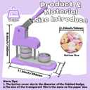 Button Maker Machine 58mm (2.25 inch), DIY Button Pin Maker Machine Comes with Free Button Parts, Circle Cutter, Cutting Board, Pattern Paper, Holographic Bags, Colored Film, and Protective Case