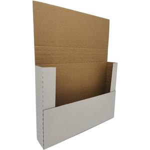 50 Pack 12.125x9.125x2'' Easy-Fold Corrugated Mailers, Height adjustable Small Shipping boxes for Packaging Mailing books, white (W1292E50)