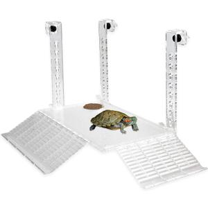 RUIAN Transparent Turtle Basking Platform Hanging Turtle Ramp, Resting Terrace for Turtles Tank Aquarium (30 * 18cm) 