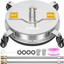 EVEAGE 16.5'' Pressure Washer Surface Cleaner, Power Washer Surface Cleaner with 2 Extension Wand, Stainless Steel Housing Power Washer Accessories with 2 Replacement Nozzles, 4000 PSI,EP001