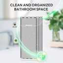 GFWARE Toothbrush Holders with Cover - Electric Toothbrush Length Less Than 9 inches, 5 Slots Tooth Brush Holder for Bathroom, Detachable Toothpaste Holder Bathroom Organizers with Drainage, Silver