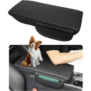 Center Console Armrest Cover for Toyota Camry Arm Rest Covers Pad with Side Pockets, Black Faux Leather Interior Accessories (for Camry 2025)