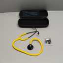 Single Head Stethoscope for Doctors/Nurses/Nursing School Students, Medical and Home Use with Accessories Name Tag, FSA HSA Eligible (Yellow Tube, with EVA Case)