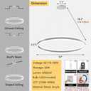D31.5'' Modern Ring Chandelier for Dining Room LED Dimmable Pendant Lighting High Ceiling Chandelier for Living Room Foyer Bedroom Entryway 3000K-6000K Silver, 1 Rings-31.4''