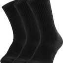 SOX TOWN Unisex Cushioned Crew Training Athletic Socks Men & Women with Combed Cotton Moisture Wicking Breathable Performancen Size 10-13