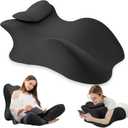 MYFAMIREA Memory Foam Ergonomic Wedge Pillow for Adults - Prone Pillow for Bed Sleeping, Reading, Memory Foam Ergonomic Cushion for Back Support, Sitting Up and Back Pain, with Removable Cover (Black)