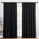 NICETOWN Black Blackout Curtain Blinds - Solid Thermal Insulated Window Treatment Blackout Drapes for Bedroom (2 Panels, 70 inches Wide by 95 inches Long) 