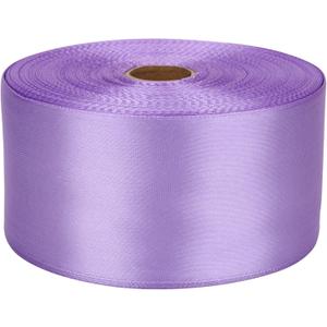 2 x 2 inch Light Purple Satin Ribbon 50 Yards Solid Fabric Ribbons Roll for Gift Wrapping, Satin Weddings,Flower Bouquet, Invitations,Sewing,Party Decorations, Holiday Decorating and More