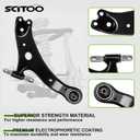 SCITOO 8pcs Front Suspension Kit Lower Control Arm Assembly Lower Ball Joints Outer Tie Rod Ends Sway Bar Links fit for 2012-2017 for Toyota Camry 2013-2018 for Toyota Avalon