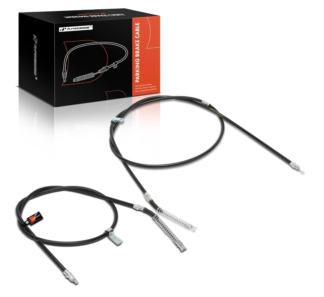 A-Premium Rear Parking Brake Cable Assembly Compatible with Chevrolet & GMC | for Silverado 1500 2001-2005, Sierra 1500 2001-2005, Set of 2 - Replace# 15084210