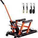 VEVOR Hydraulic Motorcycle Lift Jack 1500 LBS Capacity ATV Scissor Lift Jack Portable Motorcycle Lift Table with 4 Wheels Hydraulic Foot-Operated Hoist Stand for Motorcycle ATV UTV Powersports