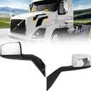 Hood Mirrors Truck Assembly Replacement Hood Mirrors Assembly Fit for Volvo VNL 2004-2017 (Chrome, Pair)