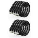 Cat 6 Ethernet Cable 1ft (10 Pack) (at a Cat5e Price but Higher Bandwidth) Flat Internet Network Cables - Cat6 Ethernet Patch Cable Short - Black Computer LAN Cable with Snagless RJ45 Connectors