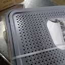 RIZZARI Enclosed Cat Litter Box with Lid, Large Foldable Litter Box with Litter Scoop, Top Entry Cat Toilet for Kittens and Big Cats (Light Gray,Stainless Steel with Deodorizer, X-Large)