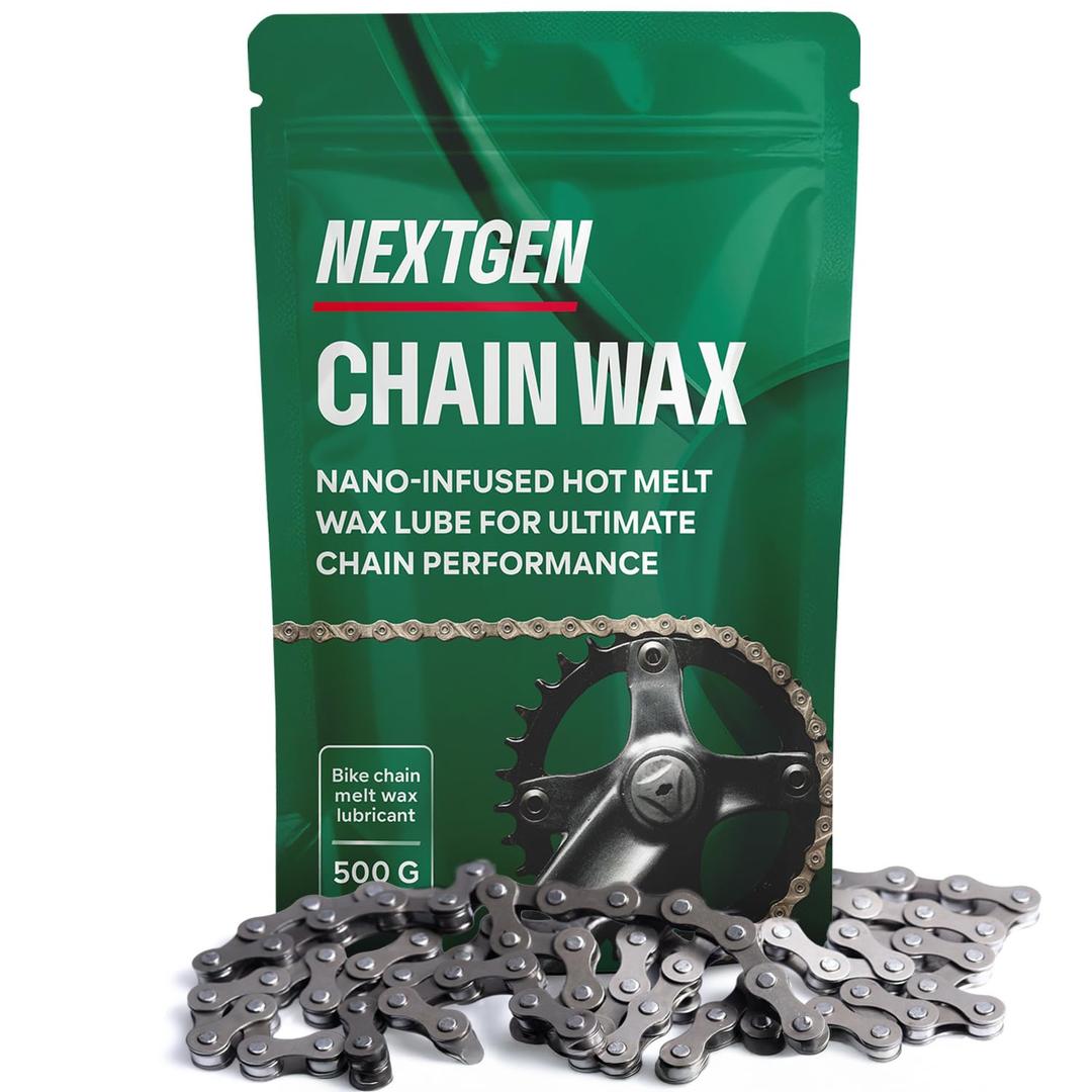 Hot Melt Bike Chain Wax, 500 g Melt Inside Boiler Bag to Lubricate Chain with No Mess - Protects Chain, Reduces Friction, Chain Lube with Paraffin Wax, Nano Tungsten Disulfide for Smooth, Quiet Rides