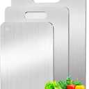 Titanium Cutting Board, 3 PCS Titanium Cutting Boards for Kitchen, Non Toxic, Double-Sided Food Grade Chopping Board for Outdoor Camping(15.6" x 11", 13" x 9.3", 11.8" x 7.8")