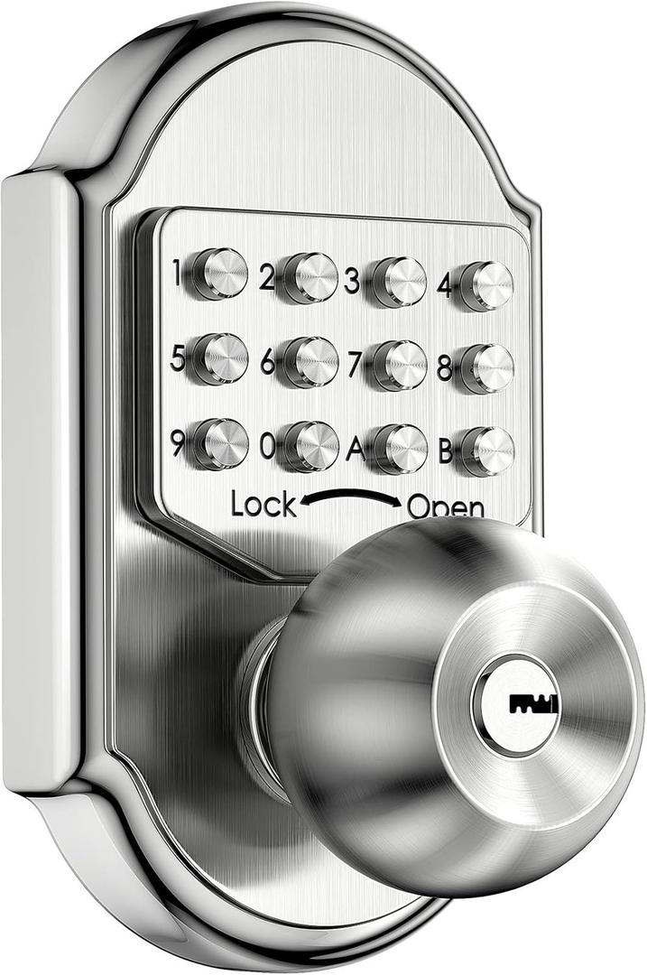 Bravex Keyless Entry Keypad Deadbolt Door Lock 304 Stainless Steel Sabbath Lock 100% Mechanical Shabbos Lock- No Risk of Low Power