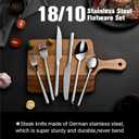 KINGSTONE 36-Piece Silverware Set with Steak Knives, Flatware Set for 6, Stainless Steel Tableware Cutlery Set for Home Restaurant, Mirror Finish, Modern Design