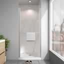 Frameless Pivot Shower Door 28"-30" W x 72" H, Swing Shower Glass Doors with Nano Explosion-Proof Film Tempered Glass 1/4"(6mm) Reversible Installtion, Brushed Nickel Finish