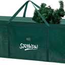 Extra Large Christmas Tree Storage Bag 12 ft, Heavy Duty with Built-in Zip Mesh Pockets & Reinforced Handles - Dual Zippers Wide Opening PE Storage Bag for Artificial Xmas Trees (Green)