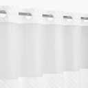 No Hook Boho White Shower Curtain and Liner Set, Modern Fabric Shower Curtain with Snap in Liner, Tufted Style with See Through Top Window Shower Curtains for Luxury Bathroom Decor, 72x74