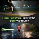 LED Reflective Vest Super Bright Lighting, 360 Visible Running Light for Runners, Waterproof Adjustable Reflective Running Vest Headlamp for Men/Women/Kids Night Walking/Running/Cycling