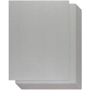 Silver Metallic Paper - 100-Pack Silver Shimmer Paper, Paper Crafting Supplies, Perfect for Flower Making, Ticket, Invitation, Stationery, Scrapbook Use, Printer Friendly, 120 GSM, 8.5 x 11 Inches