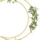 Vincidern 6.9ft Moon Wedding Arch Backdrop Stand, Half Crescent Moon Arch Stand for Party, Wedding Arches for Ceremony, Birthday Party, Baby Shower, Bridal Shower, Event Decorations (Gold), 1pc