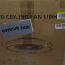 24" Low Profile Ceiling Fan with Light, Smart Bladeless Ceiling Fan with RGB Light, Smart Remote/APP/Voice Control, Enclosed Flush Mount Ceiling Fan for Bedroom (White & RGB)