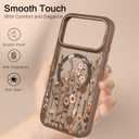 DOMAVER for iPhone 17 Pro Max Case, Magnetic Phone Case for iPhone 17 Pro Max [Compatible with MagSafe] Slim Fit Flowers Floral Design Shockproof Protective Bumper Women Men Girls Boys Cover- Brown